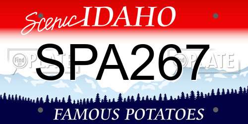 SPA267 Idaho License Plate