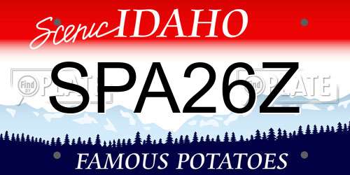 SPA26Z Idaho License Plate