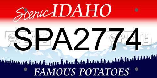 SPA2774 Idaho License Plate