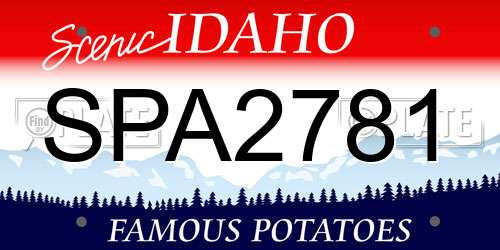 SPA2781 Idaho License Plate