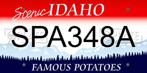 SPA348A Idaho License Plate