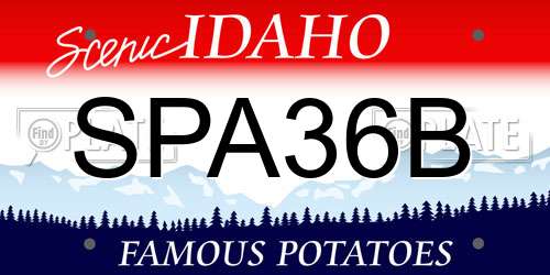 SPA36B Idaho License Plate