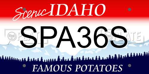 SPA36S Idaho License Plate