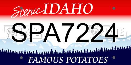 SPA7224 Idaho License Plate