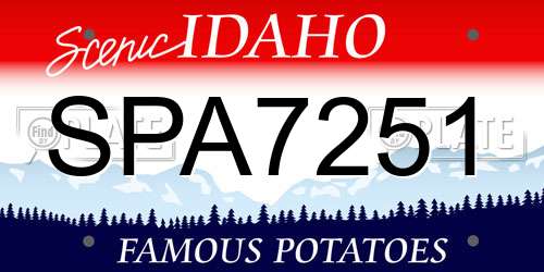 SPA7251 Idaho License Plate