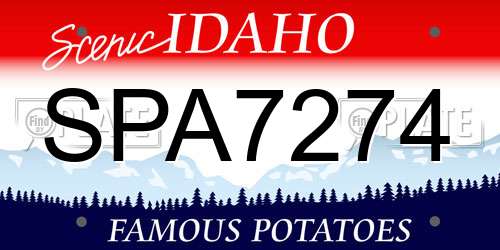 SPA7274 Idaho License Plate