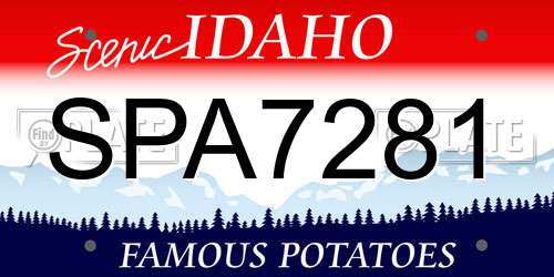 SPA7281 Idaho License Plate