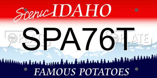 SPA76T Idaho License Plate