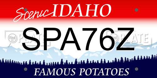 SPA76Z Idaho License Plate