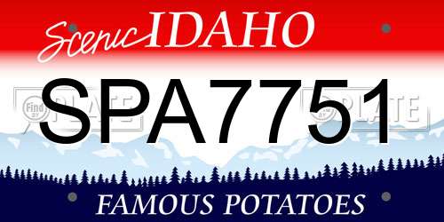 SPA7751 Idaho License Plate