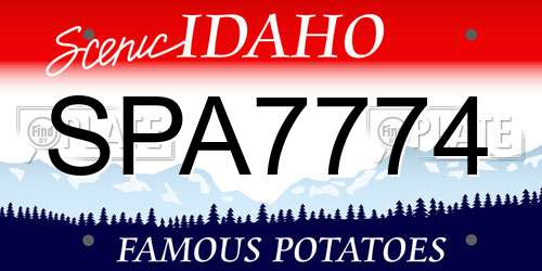 SPA7774 Idaho License Plate