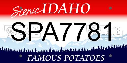 SPA7781 Idaho License Plate
