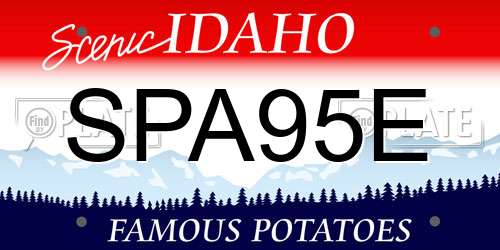SPA95E Idaho License Plate