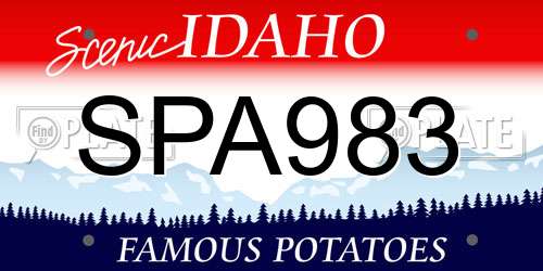 SPA983 Idaho License Plate