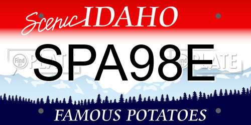 SPA98E Idaho License Plate