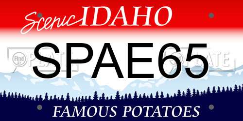 SPAE65 Idaho License Plate