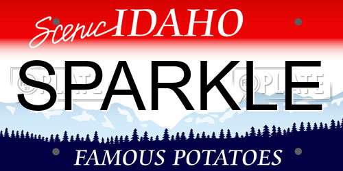 SPARKLE Idaho License Plate