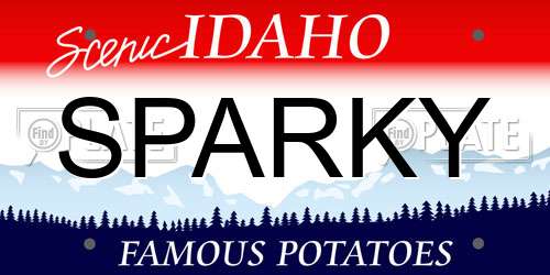 SPARKY Idaho License Plate