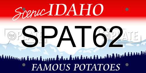 SPAT62 Idaho License Plate
