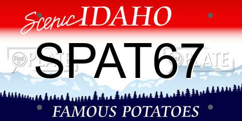 SPAT67 Idaho License Plate