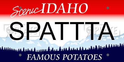 SPATTTA Idaho License Plate