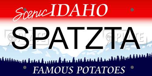 SPATZTA Idaho License Plate