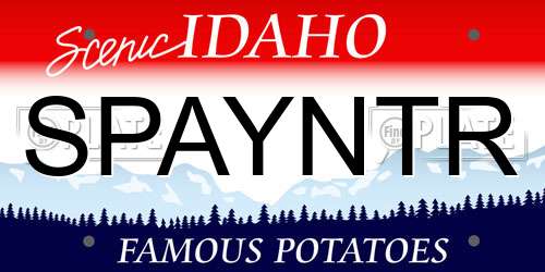 SPAYNTR Idaho License Plate