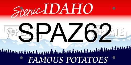 SPAZ62 Idaho License Plate