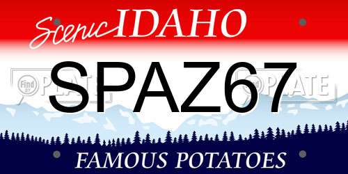 SPAZ67 Idaho License Plate