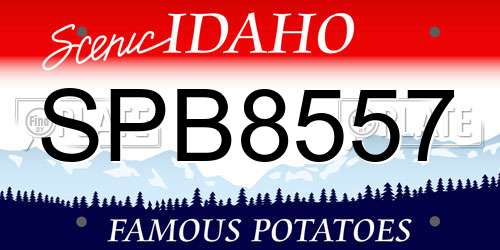 SPB8557 Idaho License Plate