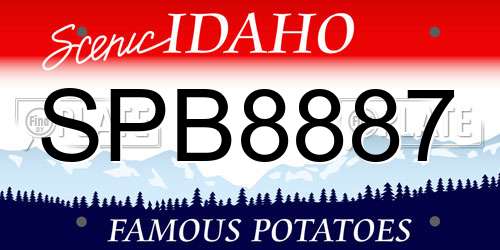 SPB8887 Idaho License Plate