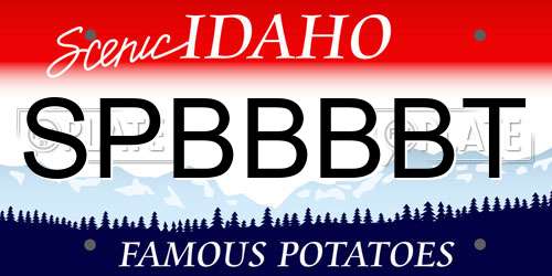 SPBBBBT Idaho License Plate