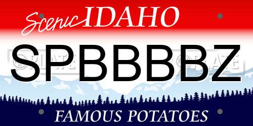 SPBBBBZ Idaho License Plate