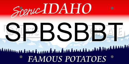 SPBSBBT Idaho License Plate