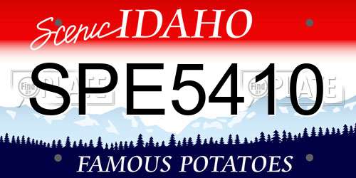 SPE5410 Idaho License Plate