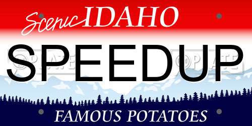 SPEEDUP Idaho License Plate