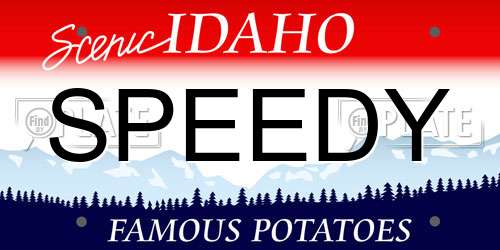SPEEDY Idaho License Plate