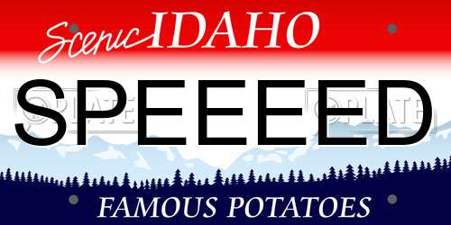 SPEEEED Idaho License Plate