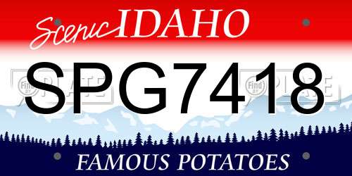 SPG7418 Idaho License Plate
