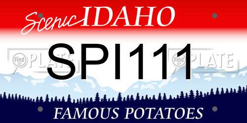 SPI111 Idaho License Plate