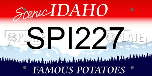 SPI227 Idaho License Plate