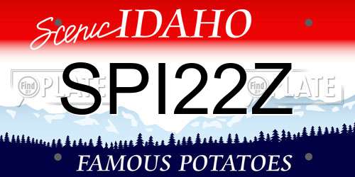 SPI22Z Idaho License Plate
