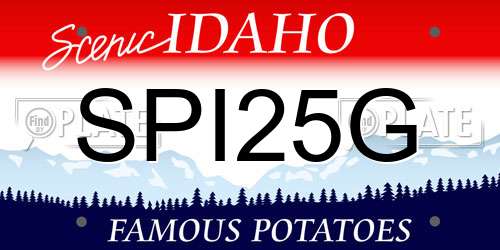 SPI25G Idaho License Plate