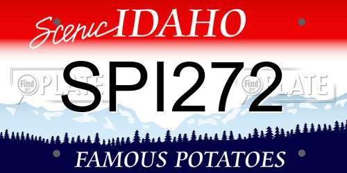 SPI272 Idaho License Plate