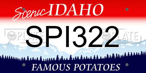 SPI322 Idaho License Plate