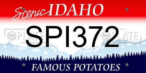 SPI372 Idaho License Plate