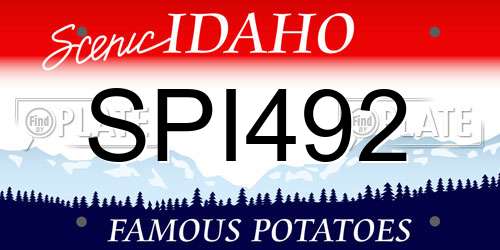 SPI492 Idaho License Plate