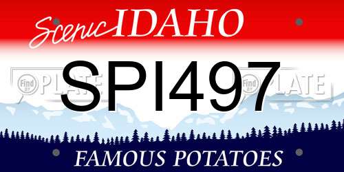 SPI497 Idaho License Plate