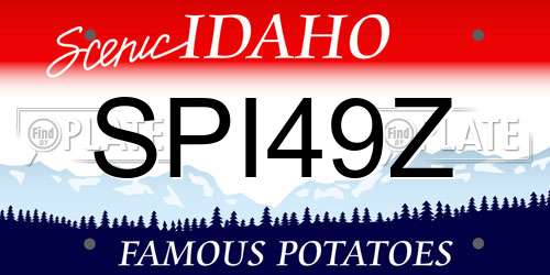 SPI49Z Idaho License Plate