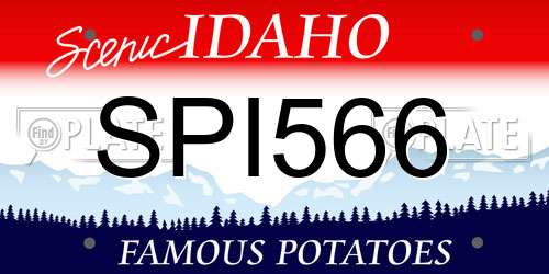 SPI566 Idaho License Plate
